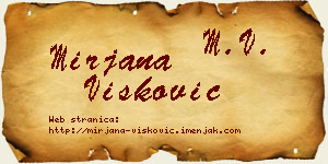 Mirjana Višković vizit kartica